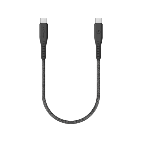 Energea Flow 10Gbps USB-C to USB-C Cable With Velcro Cable Tie 30cm - Black