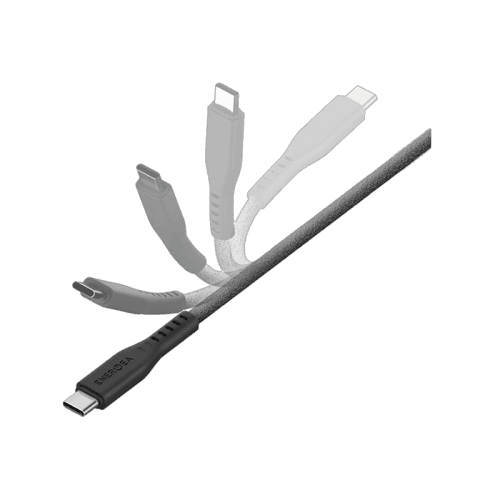 Energea Flow 10Gbps USB-C to USB-C Cable With Velcro Cable Tie 30cm - Black