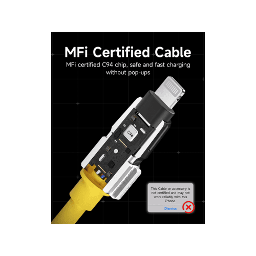 Sharge Phantom USB-C to Lightning 480Mbps 20W Cable 1.2M - Yellow