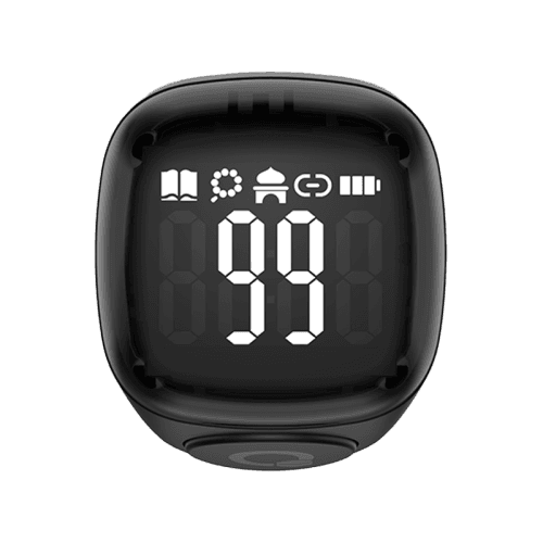 iQibla Zikr Noor Smart Bluetooth Ring 22mm - Black