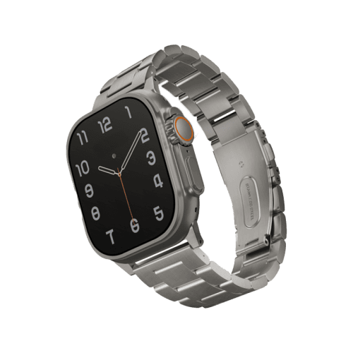 Uniq Osta Steel Strap With Steel Self Adjustable Links for Apple Watch 49/45/42mm - Titanium Silver