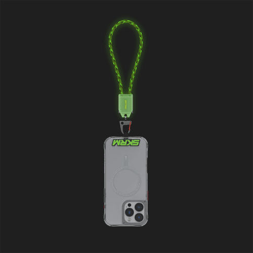 SkinArma Dyno VE USB-C to USB-C 2-In-1 240W Hand Strap and Charging Cable - Lime Green