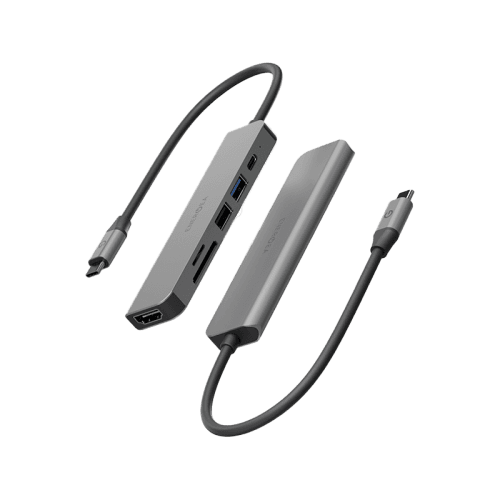 Energea AluHub HD 3 6 in 1 Aluminum Alloy USB-C Hub - Gunmetal