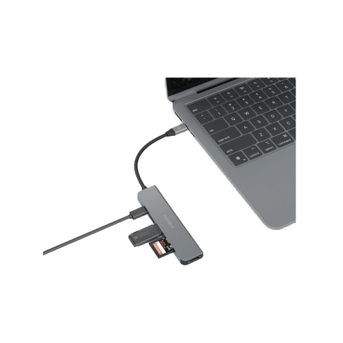 Energea AluHub HD 3 6 in 1 Aluminum Alloy USB-C Hub - Gunmetal