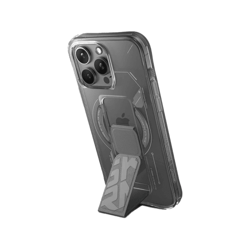 SkinArma Helio MagSafe Case With Grip Stand for iPhone 15 Pro Max - Grey