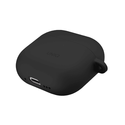 Uniq Nexo Active Hybrid Silicone Airpods 4th Gen Case With Sports Ear Hooks - Black