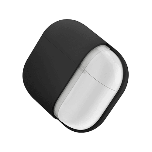 Uniq Nexo Active Hybrid Silicone Airpods 4th Gen Case With Sports Ear Hooks - Black
