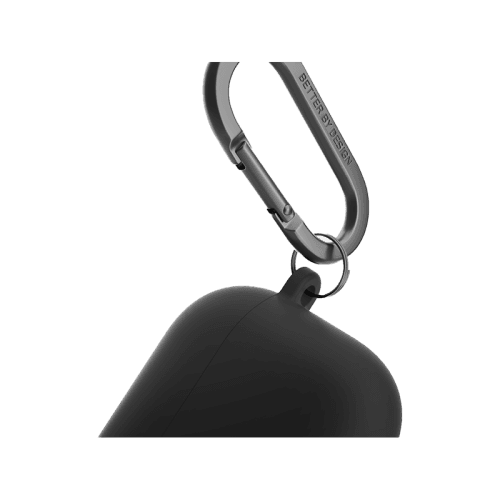 Uniq Nexo Active Hybrid Silicone Airpods 4th Gen Case With Sports Ear Hooks - Black