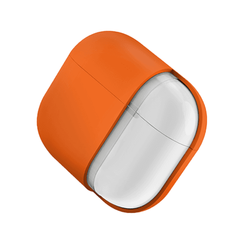 Uniq Nexo Active Hybrid Silicone Airpods 4th Gen Case With Sports Ear Hooks - Volt Orange