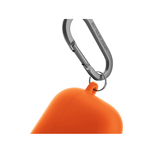 Uniq Nexo Active Hybrid Silicone Airpods 4th Gen Case With Sports Ear Hooks - Volt Orange
