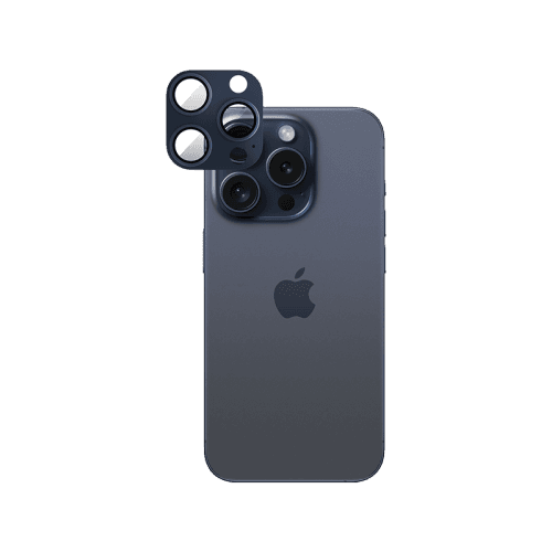 Smart Premium Camera Lens Protector for iPhone 15 Pro / 15 Pro Max - Blue Titanium