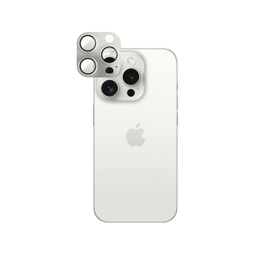 Smart Premium Camera Lens Protector for iPhone 15 Pro / 15 Pro Max - White Titanium