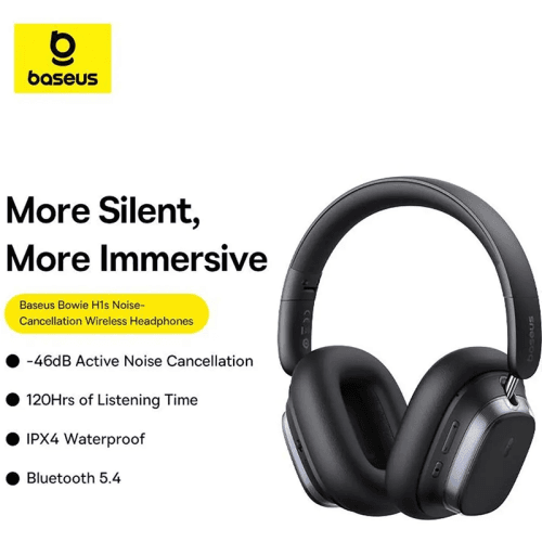 Baseus Bowie H1s Noise Cancellation Wireless Headphone - Cluster Black