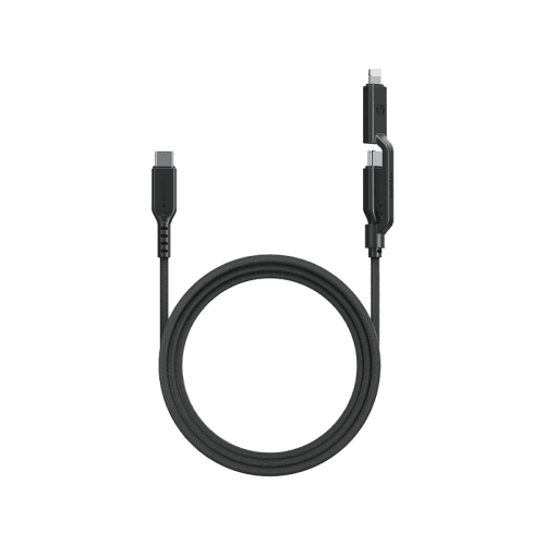 Energea Flow Duo USB-C to USB-C + Lightning 480Mbps 240W 1.5m Cable - Black