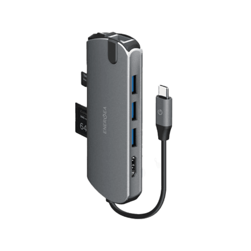 Energea AluHub HD Pro 2, 8 in 1 Aluminum Alloy USB-C Hub - Gunmetal