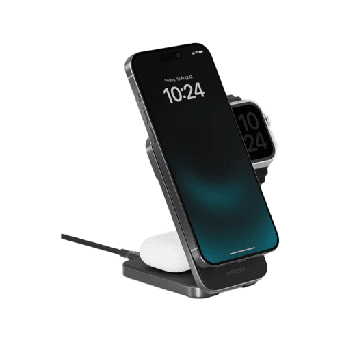 Energea MagTrio Plus 3 in 1 Foldable Magnetic Fast Wireless Charger - Gunmetal