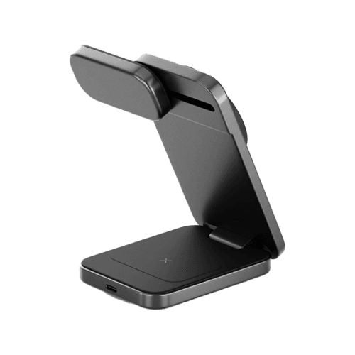 Energea MagTrio Plus 3 in 1 Foldable Magnetic Fast Wireless Charger - Gunmetal