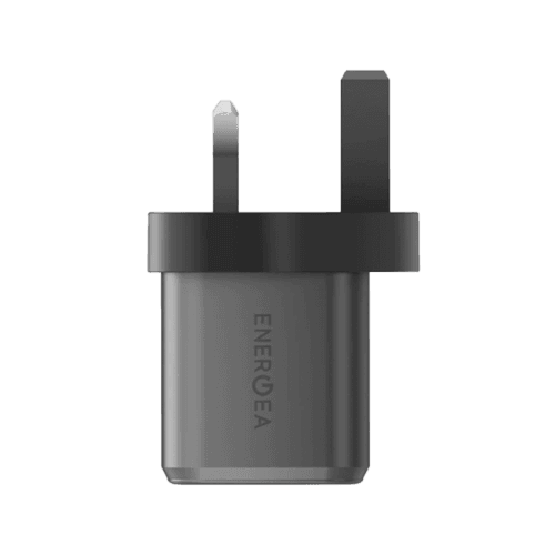 Energea Ampcharge 1-Port USB-C and 1-Port USB-A 20W GaN Wall Charger - Gunmetal