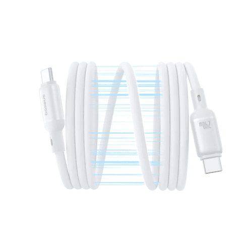Baseus PicoGo USB-C to USB-C Magnetic Liquid Silicone 240W Fast Charging Cable 1m - Moon White