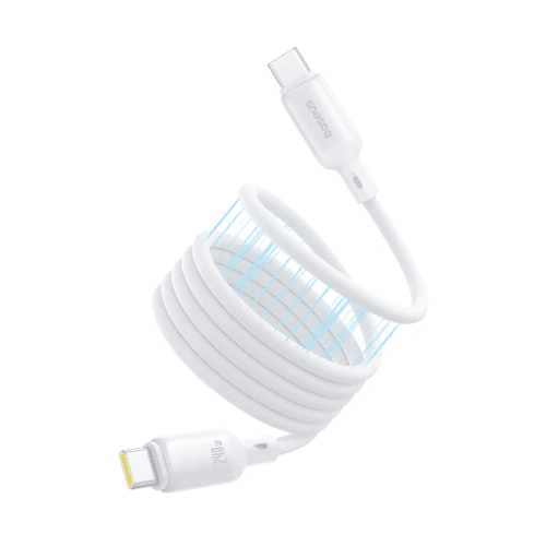 Baseus PicoGo USB-C to USB-C Magnetic Liquid Silicone 240W Fast Charging Cable 1m - Moon White