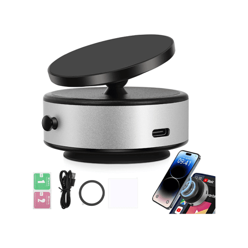 Sky 360 Rotating Vacuum Suction Magnetic Phone Holder Without Gravity - Silver