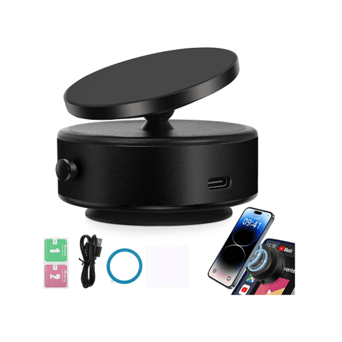 Sky 360 Rotating Vacuum Suction Magnetic Phone Holder Without Gravity - Black
