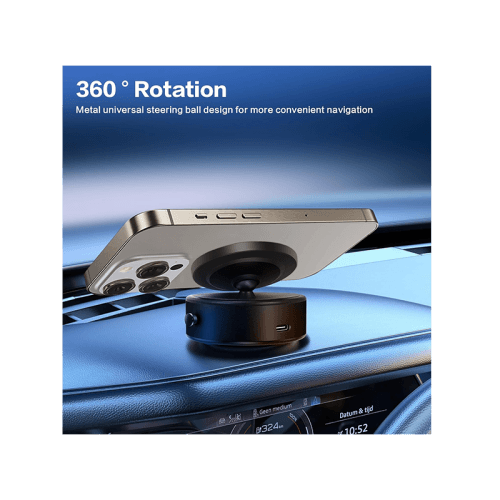 Sky 360 Rotating Vacuum Suction Magnetic Phone Holder Without Gravity - Black
