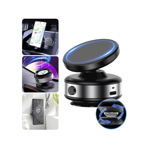 Sky 360 Rotating Vacuum Suction Magnetic Phone Holder Without Gravity - Black