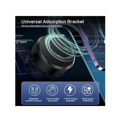 Sky Vacuum Suction Magnetic Phone Holder Without Gravity - Black