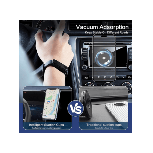 Sky Vacuum Suction Magnetic Phone Holder Without Gravity - Black