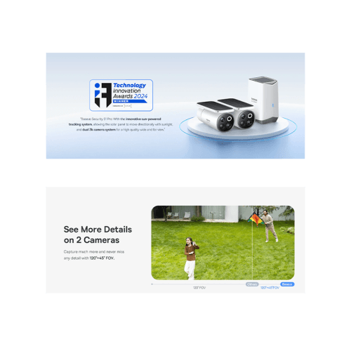 Baseus Security S1 Pro Outdoor Dual Camera 3K 2-Cam Kit - White