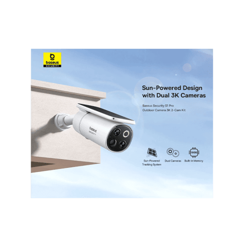 Baseus Security S1 Pro Outdoor Dual Camera 3K 2-Cam Kit - White