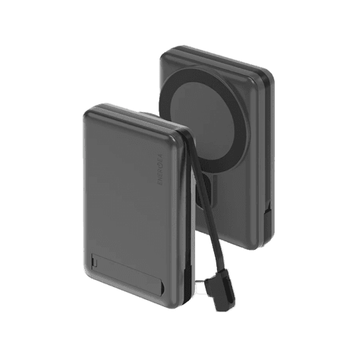 Energea MagPac Pro Plus With MagSafe 10000mAh Power Bank With Built-in Cable and Stand - Gunmetal