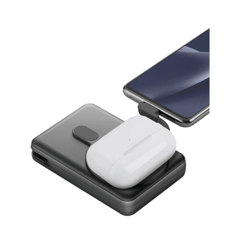 Energea MagPac Pro Plus With MagSafe 10000mAh Power Bank With Built-in Cable and Stand - Gunmetal