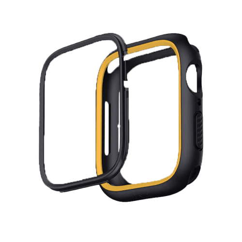 Uniq Moduo Case For Apple Watch With Interchangeable Bezel 45/44 mm - Black/Mustard