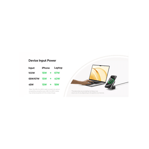 Baseus PicoGo Series 2-in-1 Qi2 67W Magnetic Wireless Charger - Cosmic Black (USB-C to USB-C 100W Cable Included)