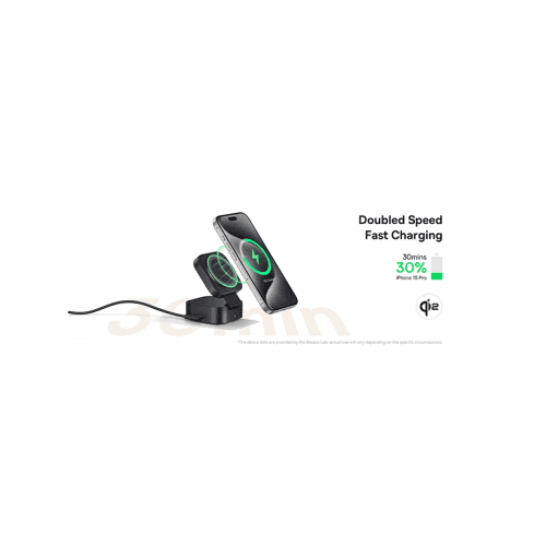 Baseus PicoGo Series 2-in-1 Qi2 67W Magnetic Wireless Charger - Cosmic Black (USB-C to USB-C 100W Cable Included)