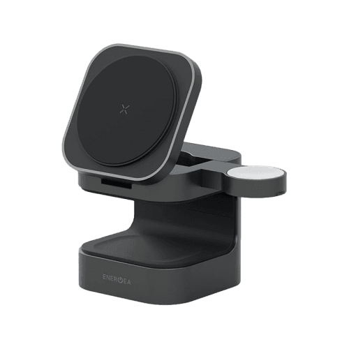 Energea MagCube 3 IN 1 Foldable Magsafe Fast Wireless Charger - Gunmetal