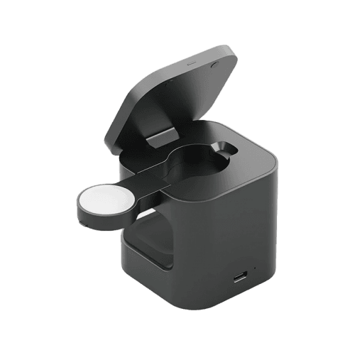 Energea MagCube 3 IN 1 Foldable Magsafe Fast Wireless Charger - Gunmetal