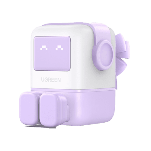 Ugreen Nexode 2-Port USB-C and 1-Port USB-A 65W GaN Wall Charger With LED Display - Purple