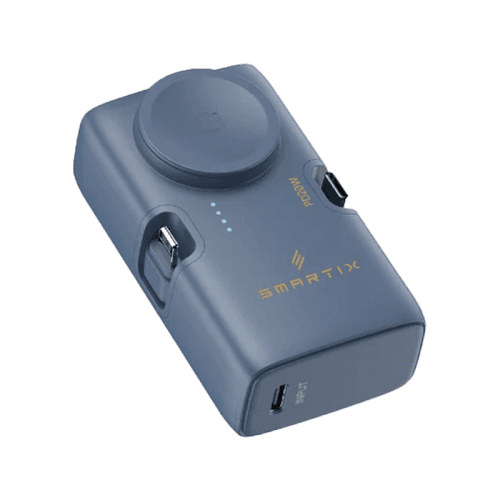 Smart Premium Power Bank 5000mAh with Apple Watch Charger - Blue
