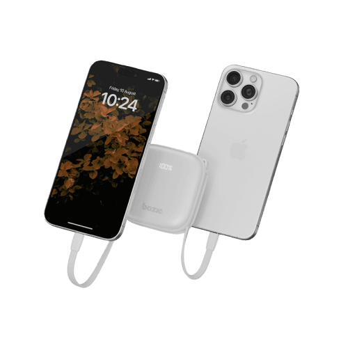 Bazic GoPower Fusion 4 in 1 Power Bank With Build in USB-C And Lightning Cable 10000mAh - Vanilla