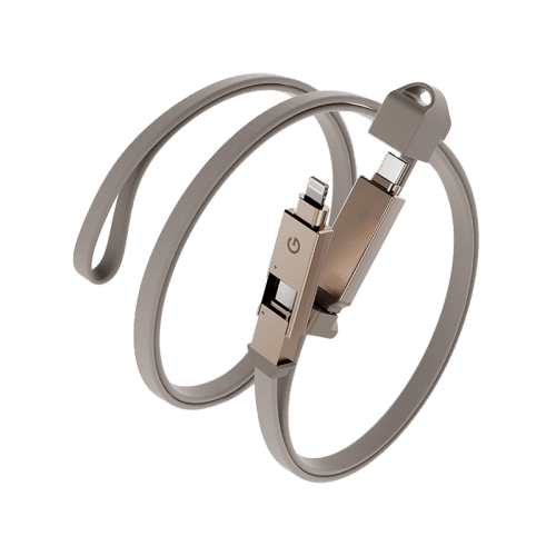 Energea Sheath 2 in 1 USB-C to USB-C + Lightning 480Mbps 60W 1m Cable - Gold