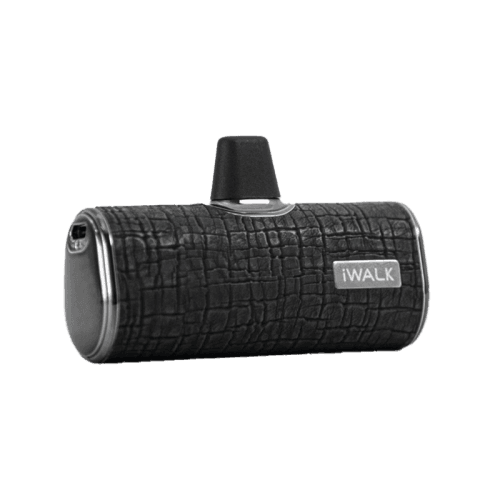 iWALK Bling Secret 4500mAh Portable Power Bank With Built-In USB-C Connector - Leather Black