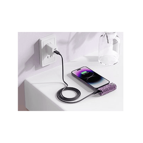 iWALK Bling Secret 4500mAh Portable Power Bank With Built-In USB-C Connector - Sparkly Diamond Purple