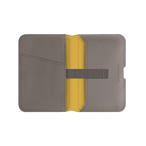 Uniq Lyden DS RFID-Blocking Magnetic Wallet with Kick Stand - Flint Grey / Canary Yellow