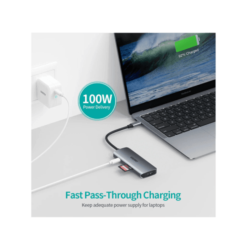 Choetech 7 in 1 USB-C Hub - Silver