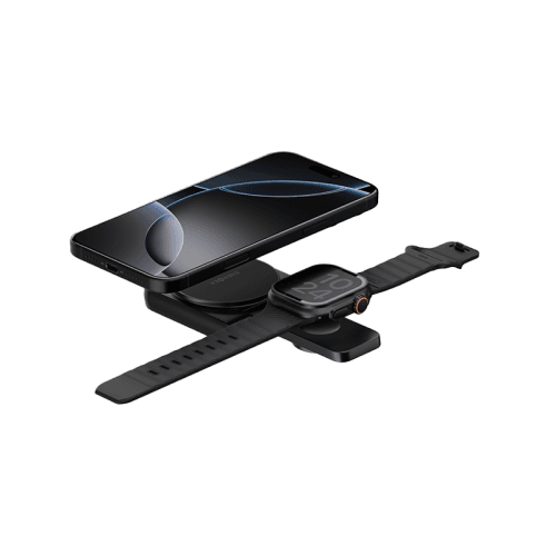 Energea MagDuo 2 IN 1 Foldable Magsafe Fast Wireless Charger - Gunmetal