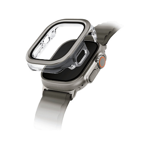 Uniq Voute Watch Case With Screen Protection for Apple Watch Ultra 49mm - Titanium Silver