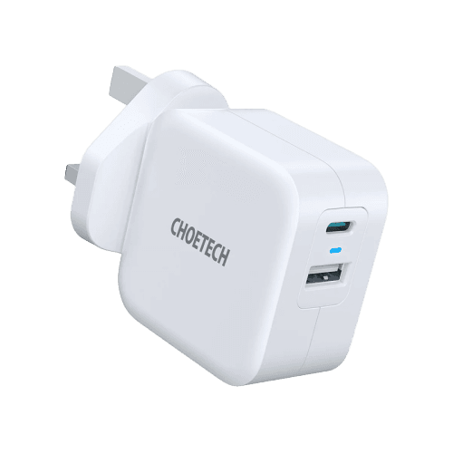 Choetech Dual USB-C + USB-A 38W Charger - White